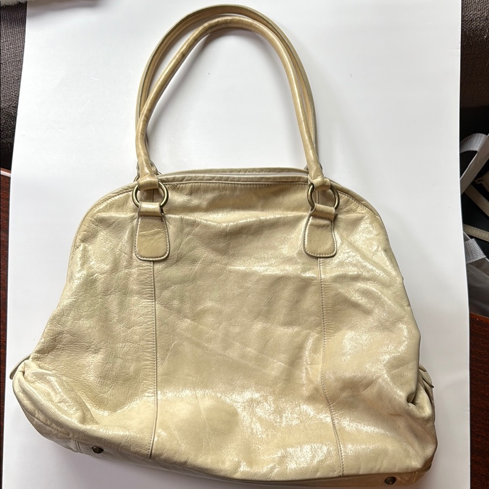 HOBO Cream Leather Tote Bag